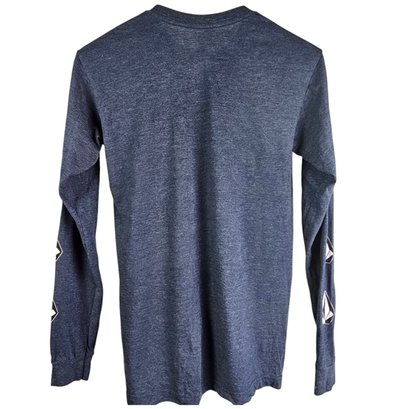 Volcom, Deadly Stones, Blue Gray Graphic Print, Long Sleeve Tee, Men’s Small. - Picture 2 of 4